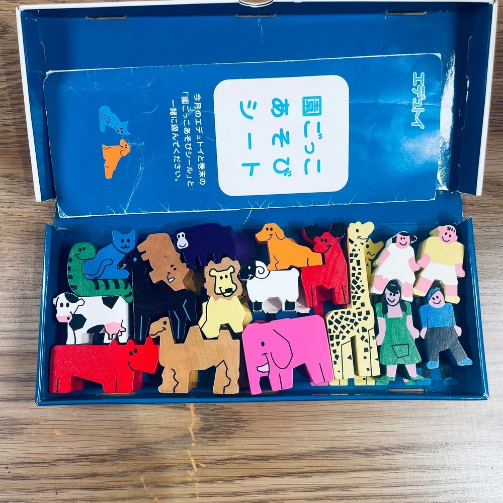 Benesse Kodomo Animal‎ Wooden Blocks Set Educational Preschool Toy